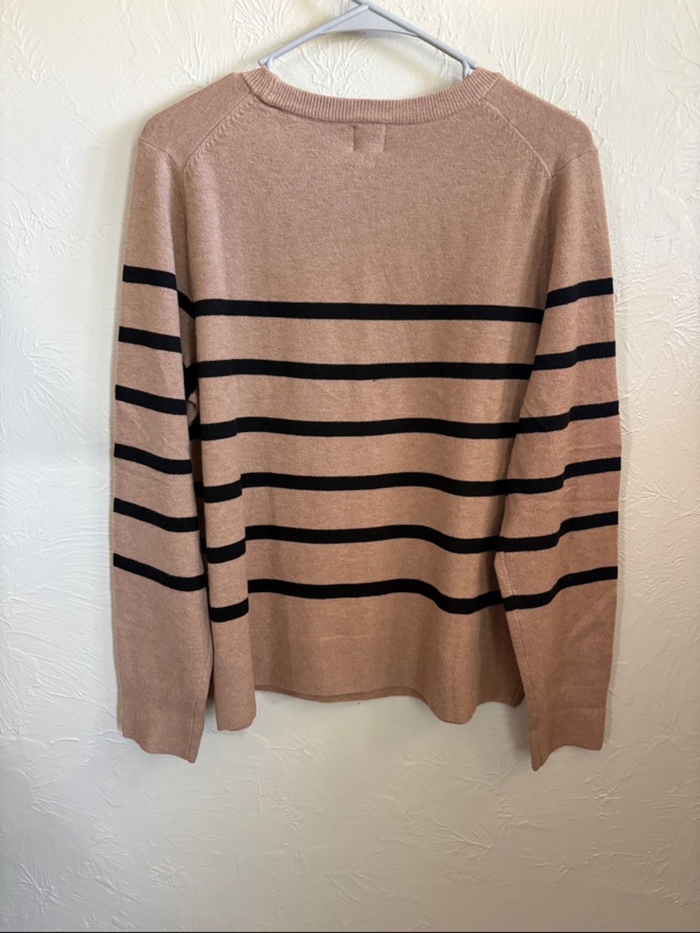 a new day Taupe Striped Crewneck Sweater with Black stripes - Picture 3 of 3